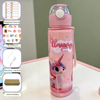 700ML BPA Free Cartoon Portable Water Bottle with Carry Ring