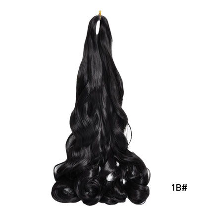 French Curl Braiding Hair 24 Inch – Pre-Stretched Synthetic Spiral Braids for Women