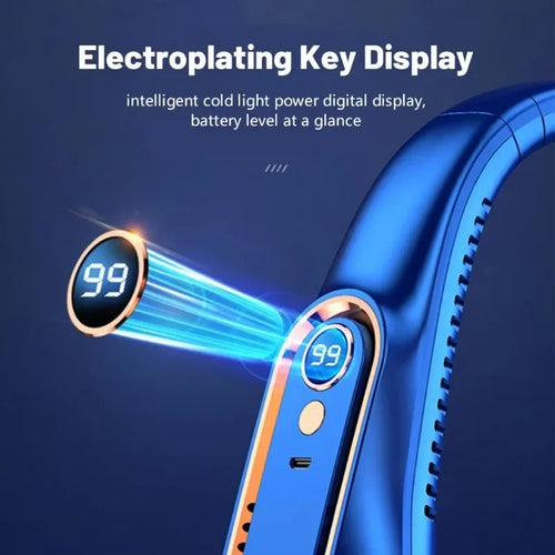 Neck Fan Bladeless Hands-Free USB Rechargeable with LED Display