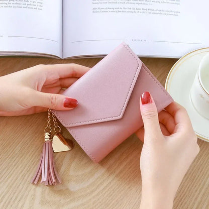 Women's Tassel Wallet Small PU Leather Coin Purse