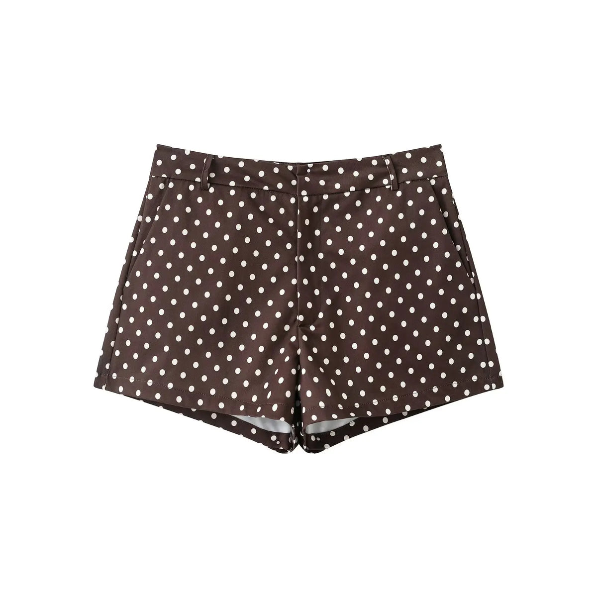 Women's Polka Dot Turtleneck Jacket & Shorts Set – Casual Autumn Outfit
