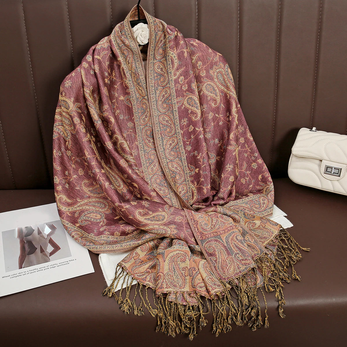 Paisley Print Cashmere Pashmina Shawl for Women – Warm Winter Wrap