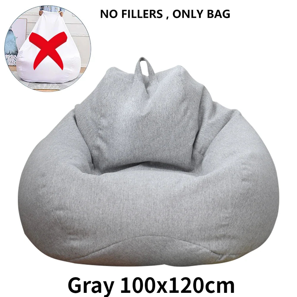 Large Soft Bean Bag Chair Cover Without Filler