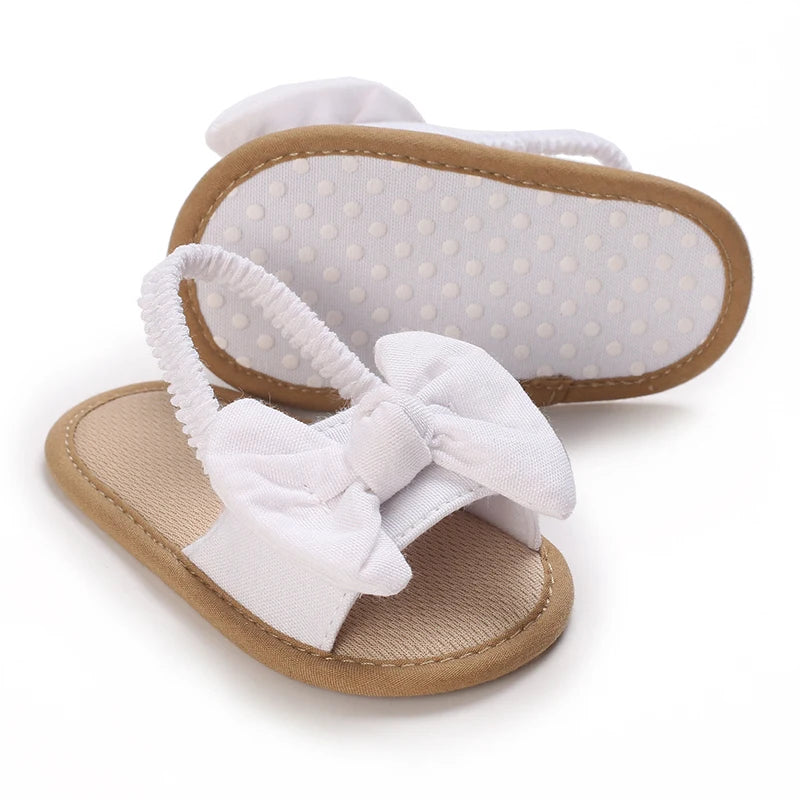 Baby Girl Bow Sandals Non-Slip Soft Sole Summer First Walker Shoes