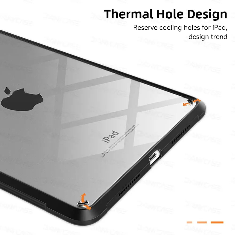 Clear Silicone iPad Case with Protective Bumper – Multi-Model Compatible