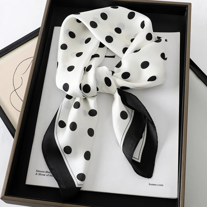 Silk Feel Square Scarf for Women – Satin Hair Wrap & Foulard Shawl