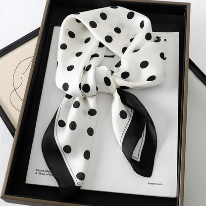 Silk Feel Square Scarf for Women – Satin Hair Wrap & Foulard Shawl