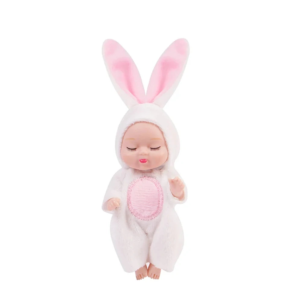 Mini Sleeping Baby Doll in Animal Costume – Cute Reborn Toy