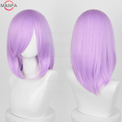 Anime Cosplay Bob Wig with Bangs – 40cm Heat Resistant, 54 Colors
