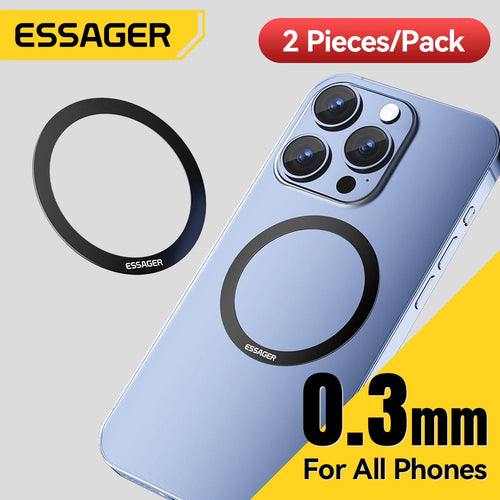 Magnetic Metal Ring Sticker for MagSafe – 2 Pack (Black)