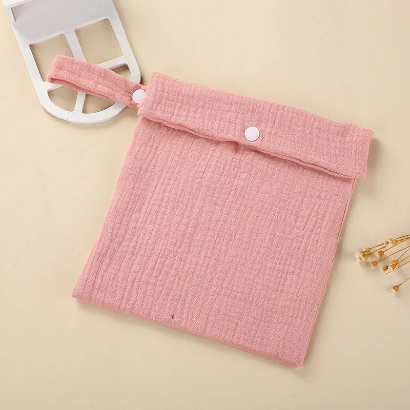 Organic Cotton Diaper Pouch – Double Layer Muslin Wet Bag