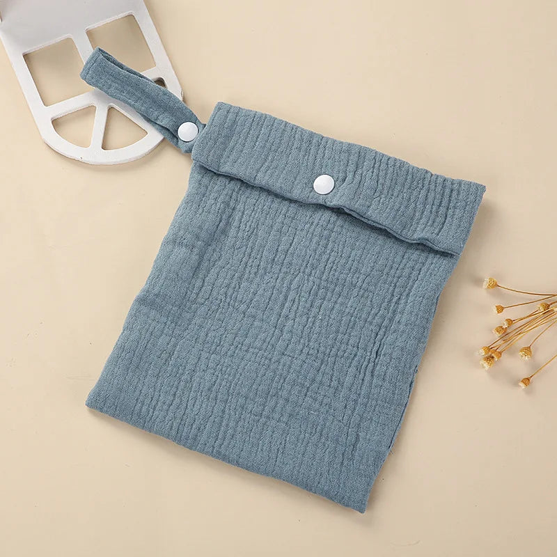 Organic Cotton Diaper Pouch – Double Layer Muslin Wet Bag