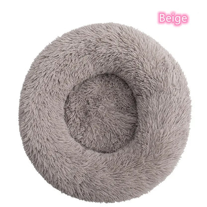 Calming Donut Cat Bed – Super Soft Plush Washable Pet Sleeping Cushion