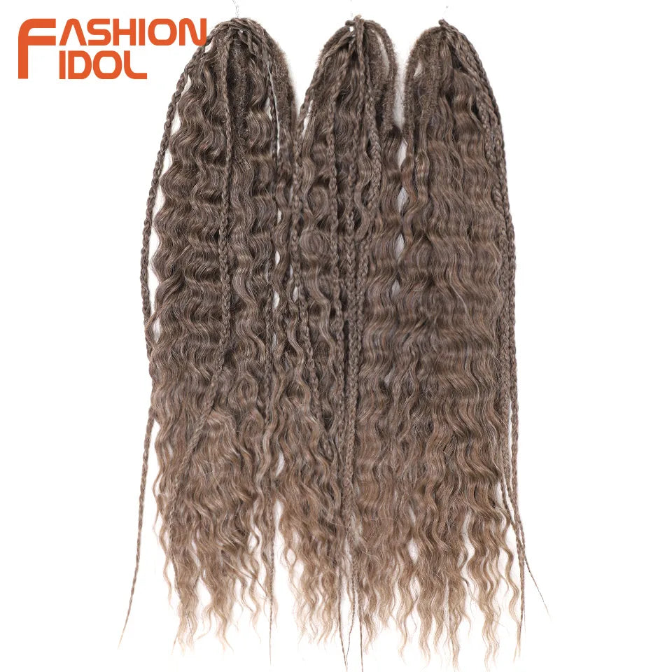 24 Inch Water Wave Crochet Braiding Hair – Synthetic Twist Curly Ombre Extensions