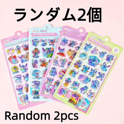 Kawaii Stitch 3D Laser Puffy Stickers – Cute Cartoon Relief Sticker Sheets