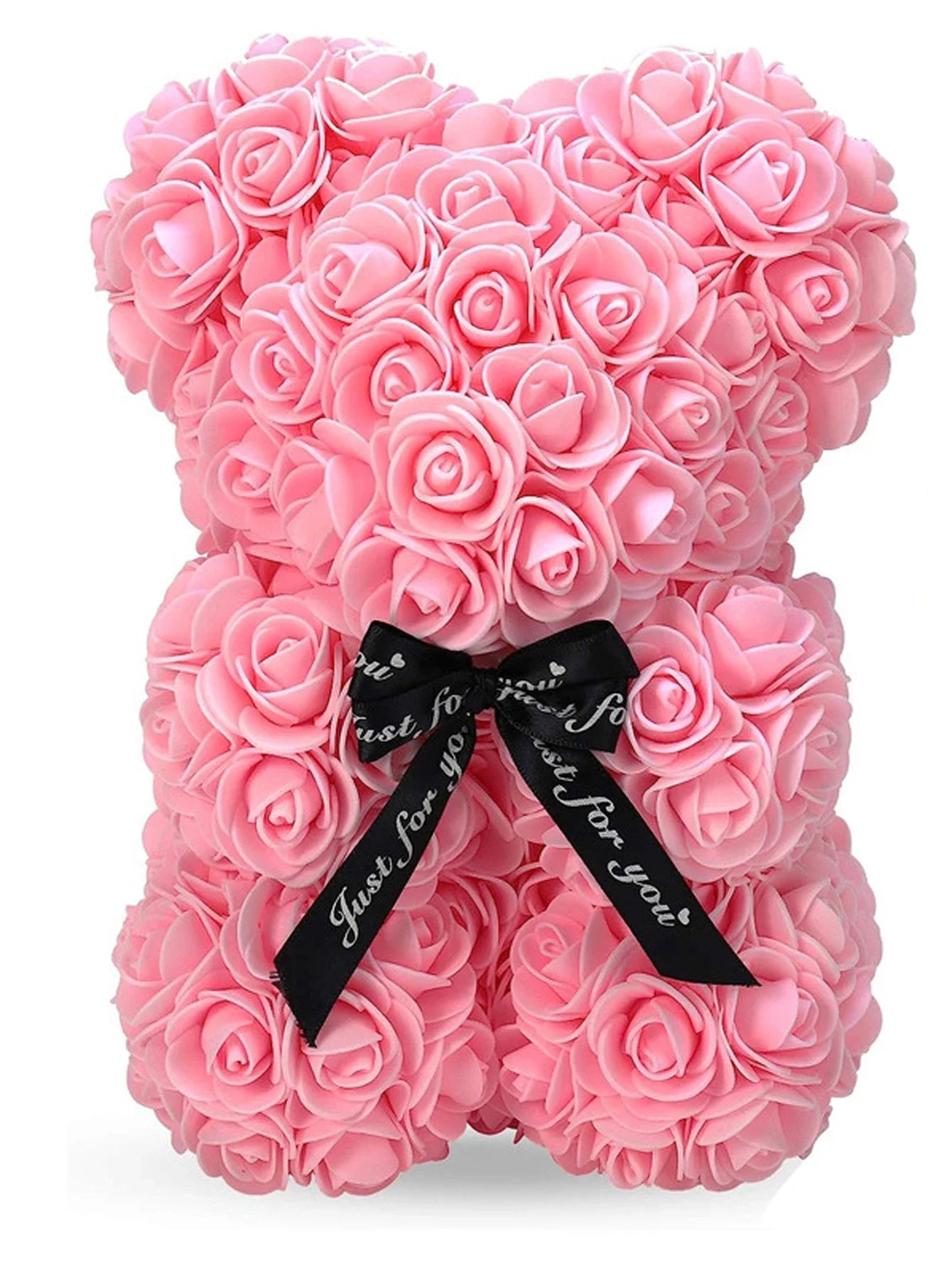 Rose Teddy Bear – Artificial Flower Bear Gift for Valentine's Day, Mother's Day & Birthdays