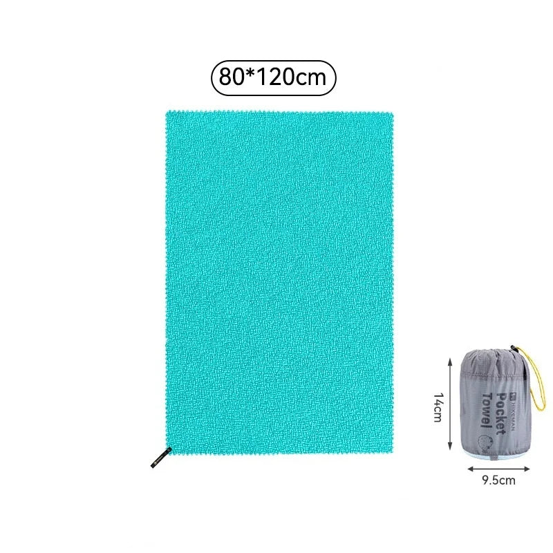 Quick-Dry Outdoor Sports Towel with Carry Pouch – Camping, Hiking, Gym