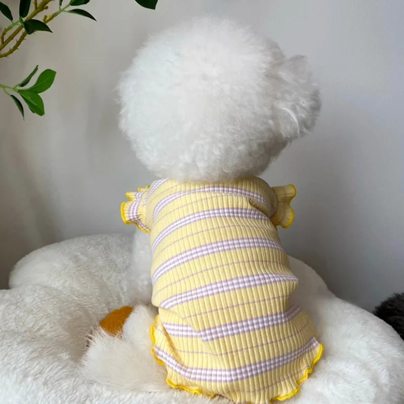 Cherry Striped Dog Vest – Cute Summer Shirt for Small Dogs