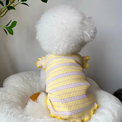 Cherry Striped Dog Vest – Cute Summer Shirt for Small Dogs