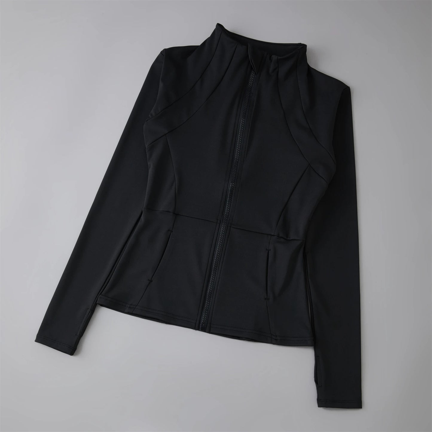 Women's Zip-Up Athletic Jacket – Slim Fit Running Sports Coat