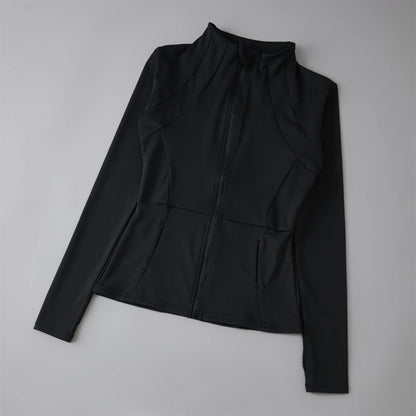 Women's Zip-Up Athletic Jacket – Slim Fit Running Sports Coat