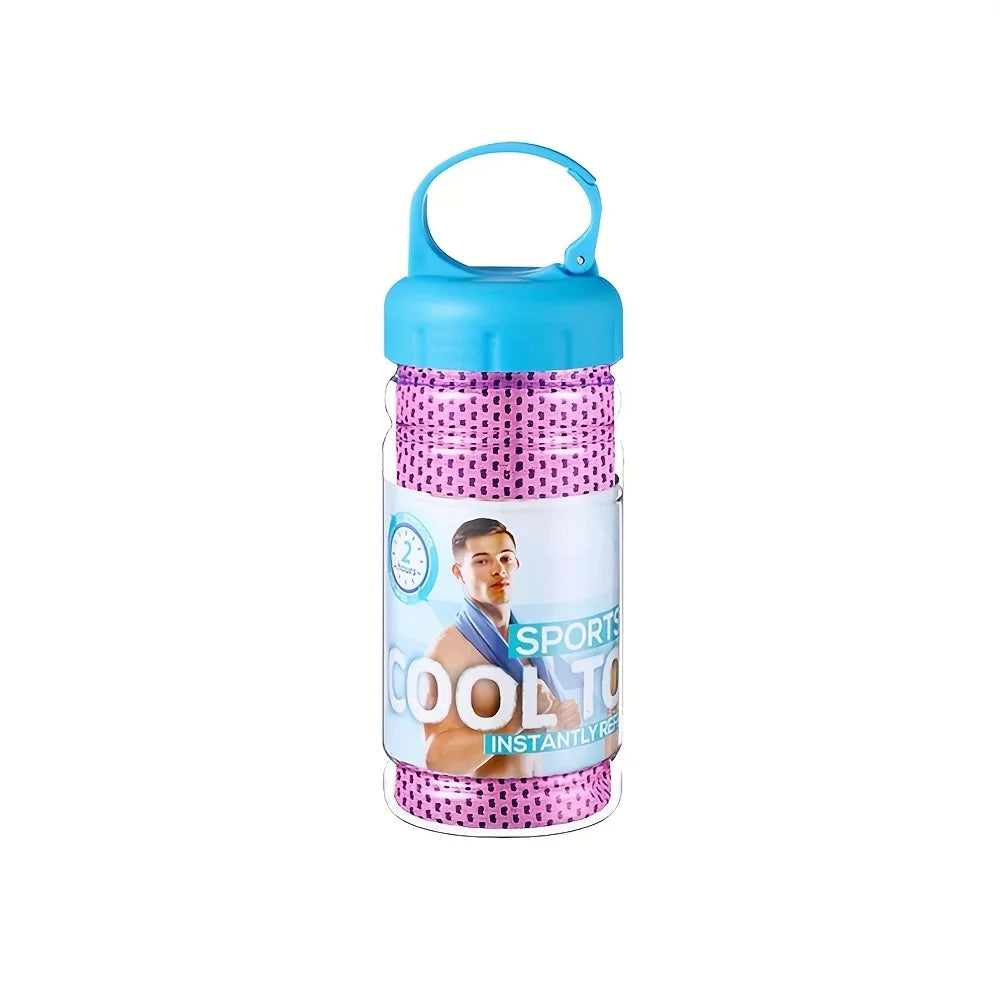 Cooling Sports Towel with Portable Bottle Case – Quick Dry, Ice Cold Sensation