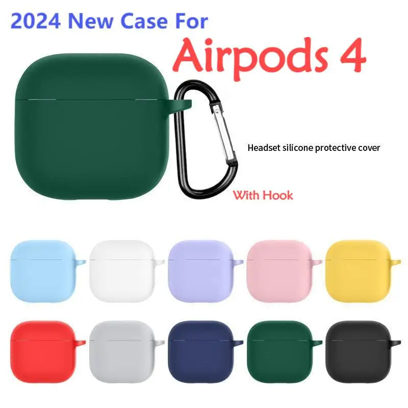 AirPods 4 Silicone Case with Carabiner Clip – Protective Cover