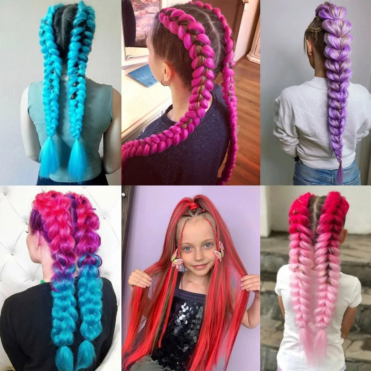 28-Inch Synthetic Braiding Ponytail Hair Extension with Rubber Band
