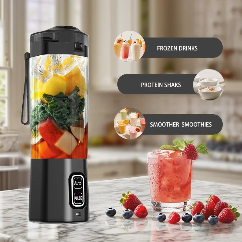 Portable Blender 700ml USB Rechargeable Personal Juicer with 6 Blades
