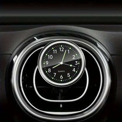 Mini Car Dashboard Clock – Stick-On Luminous Quartz Analog Watch