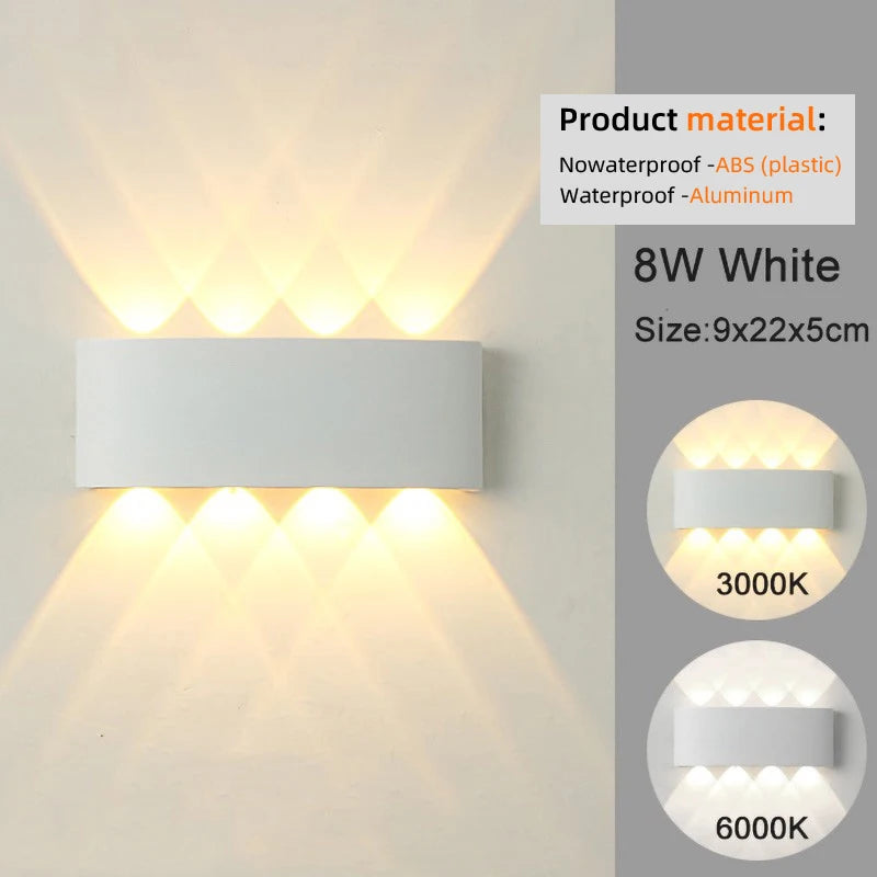 LED Wall Sconce Modern Up Down Indoor Outdoor Light Fixture