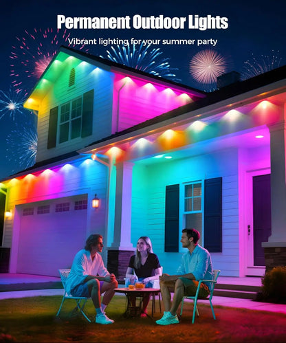 Smart RGB Outdoor Eave Lights – App & Remote Control, IP67, 15/30/60M