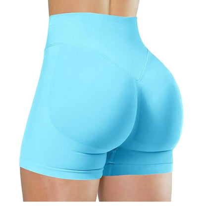 Women's High Waist Seamless Scrunch Yoga Shorts