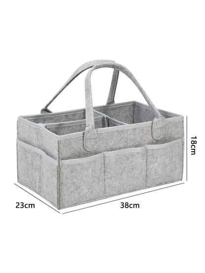 Diaper Caddy Organizer – Foldable Felt Storage Tote Bag