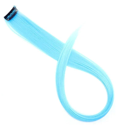 22-Inch Clip-In Synthetic Hair Extensions – Rainbow Colors