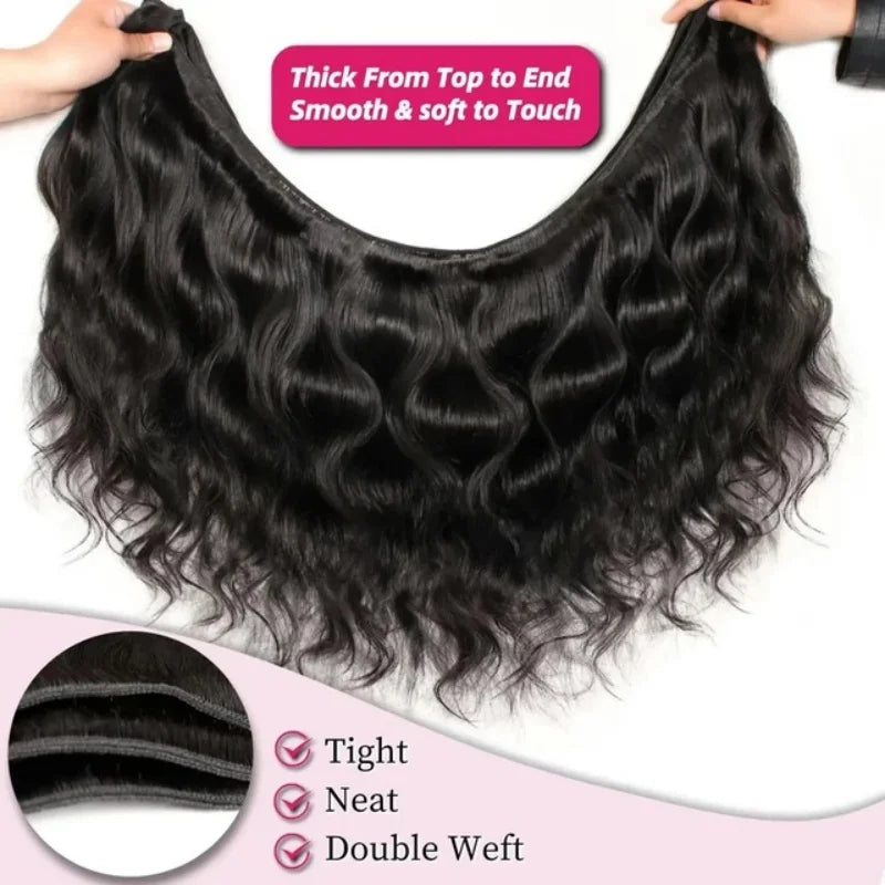 Body Wave Human Hair Bundles – Brazilian Virgin Remy Hair 10–42 Inch Natural Black