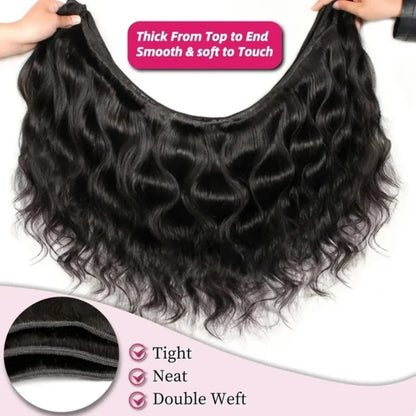 Body Wave Human Hair Bundles – Brazilian Virgin Remy Hair 10–42 Inch Natural Black