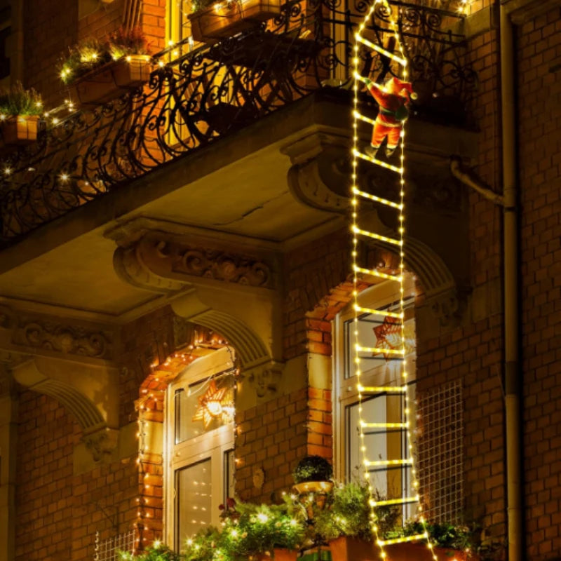 Santa Claus Climbing Ladder LED Christmas Light – USB, 8 Modes