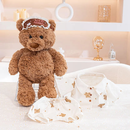 Pajama Teddy Bear Plush Toy with Sleep Mask – Cute Stuffed Animal Gift