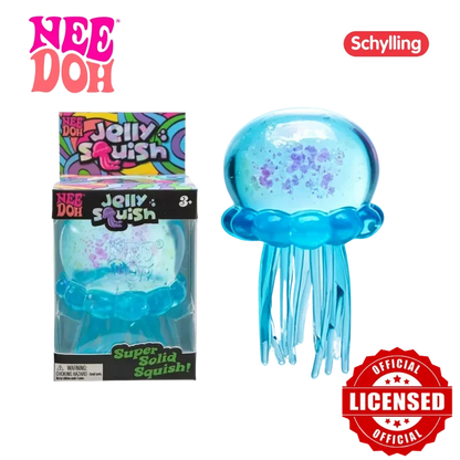 Needoh Jelly Squish Jellyfish Squishy Toy – Glitter Stress Relief Squeeze Ball