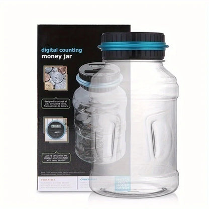 Digital Coin Counter Piggy Bank – Large Clear Savings Jar