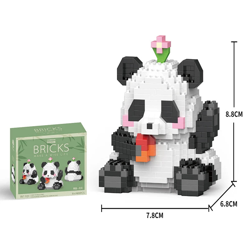 Panda Mini Building Blocks Set – Cute DIY Animal Brick Toy