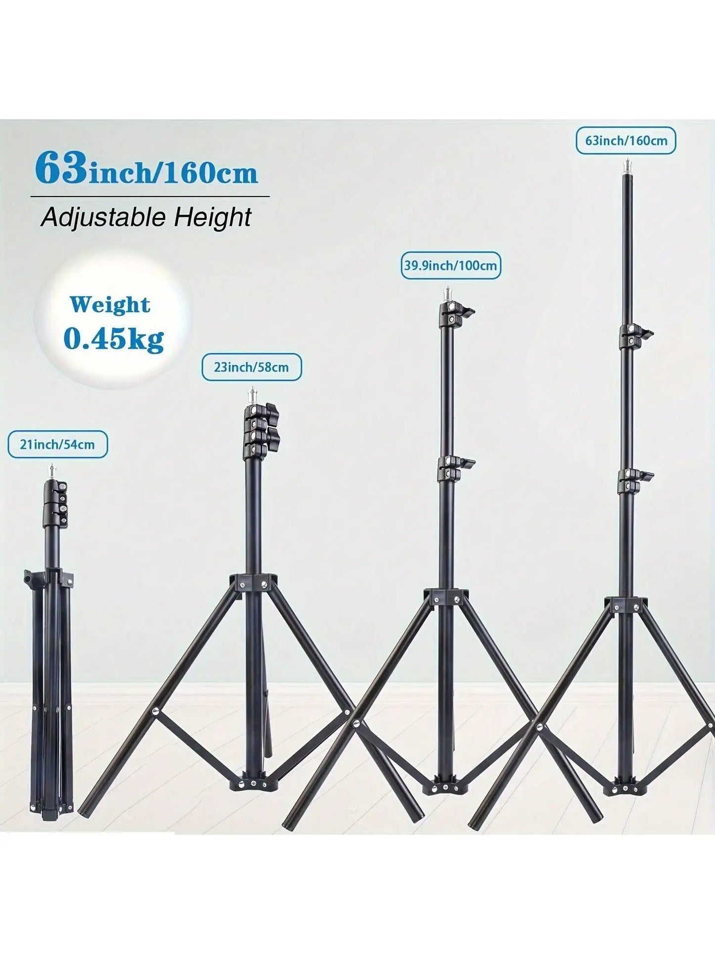 63-Inch Foldable Phone Tripod Stand with Phone Clip & Ball Head