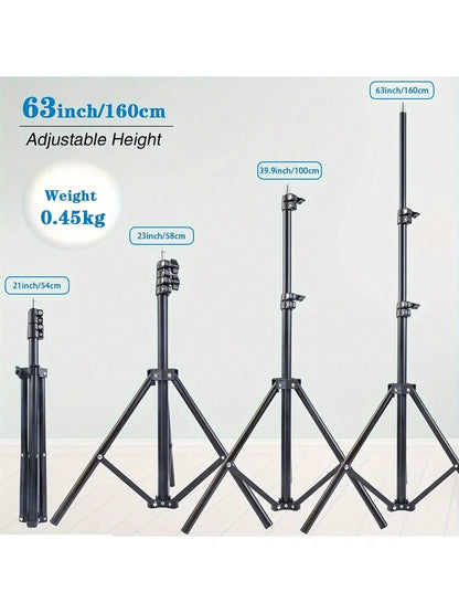 63-Inch Foldable Phone Tripod Stand with Phone Clip & Ball Head