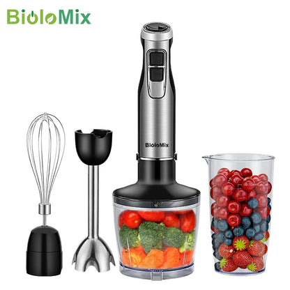 Immersion Hand Blender 1200W 4-in-1 with Chopper & Smoothie Cup