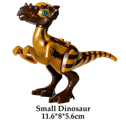 Jurassic Dinosaur Building Blocks Figures – T-Rex Raptor Triceratops MOC Models