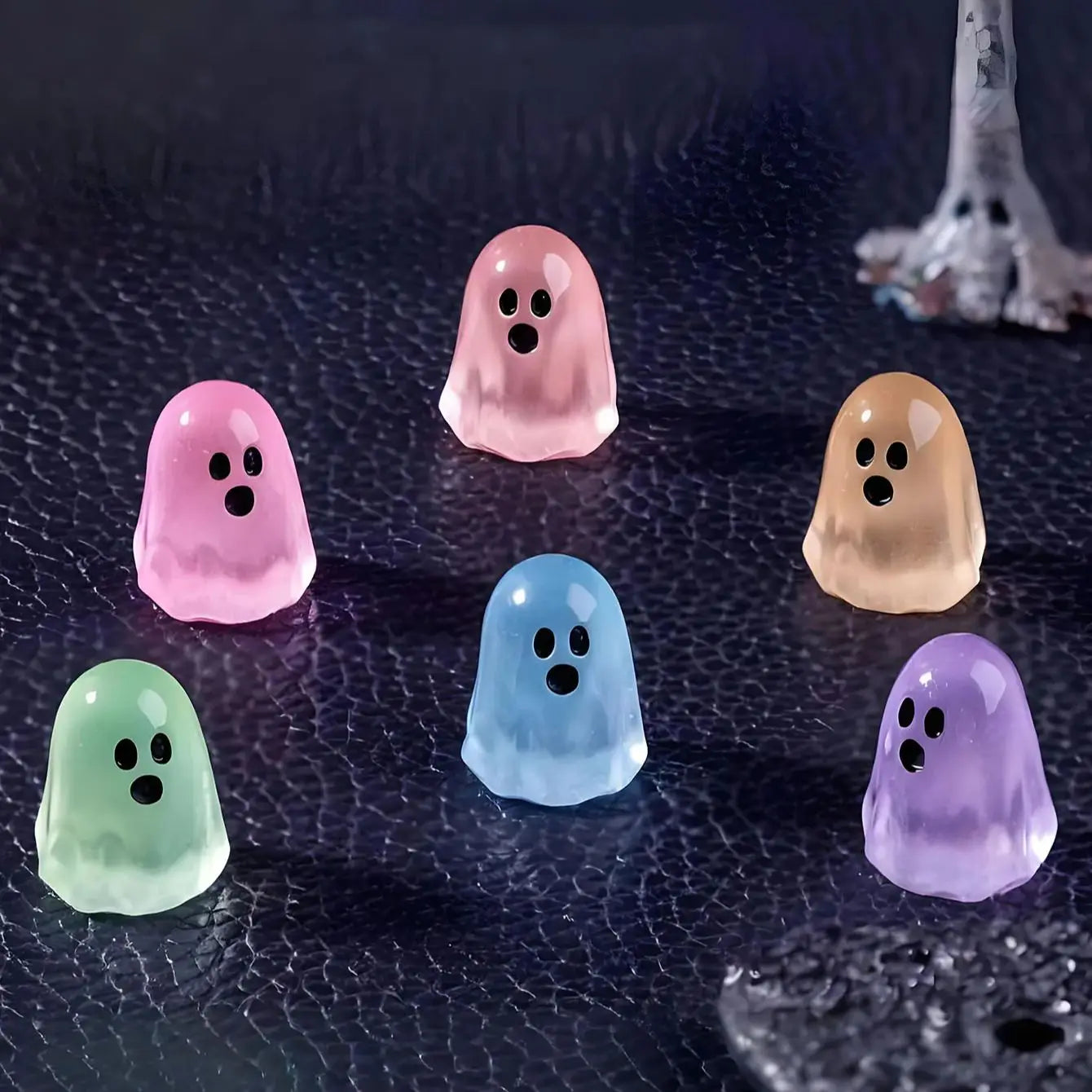 Glow-in-the-Dark Mini Ghost Figurines – Set of 5 or 10
