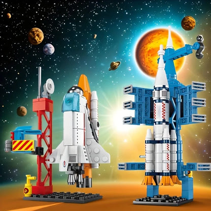 Space Rocket Building Blocks Set – 130pcs STEM 3D Assembly Model Toy