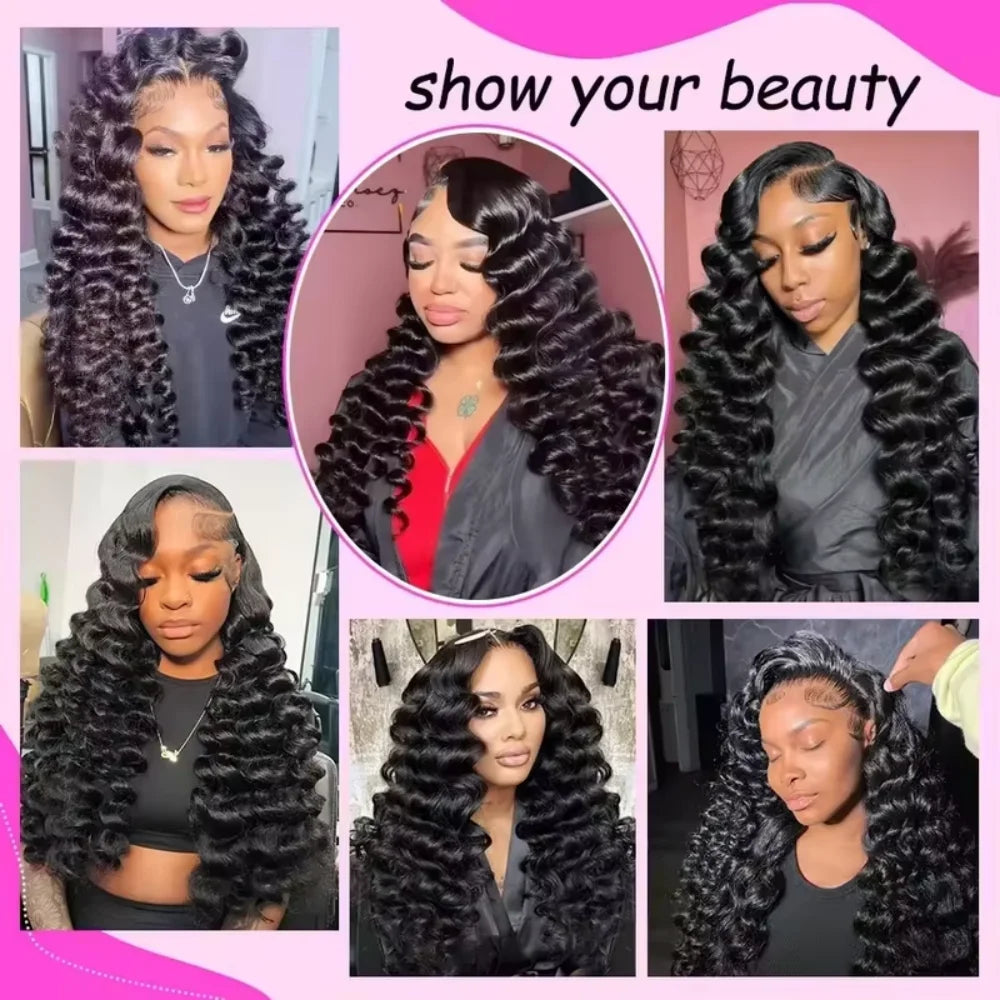 Loose Deep Wave Lace Front Human Hair Wig – 13x4 & 13x6 HD Lace, 16–42 Inches