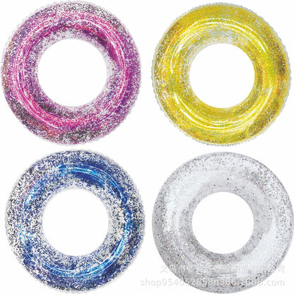 Transparent Glitter Pool Foats Swimming Ring Adult Children Inflatable Tube Giant Float Boys Girl